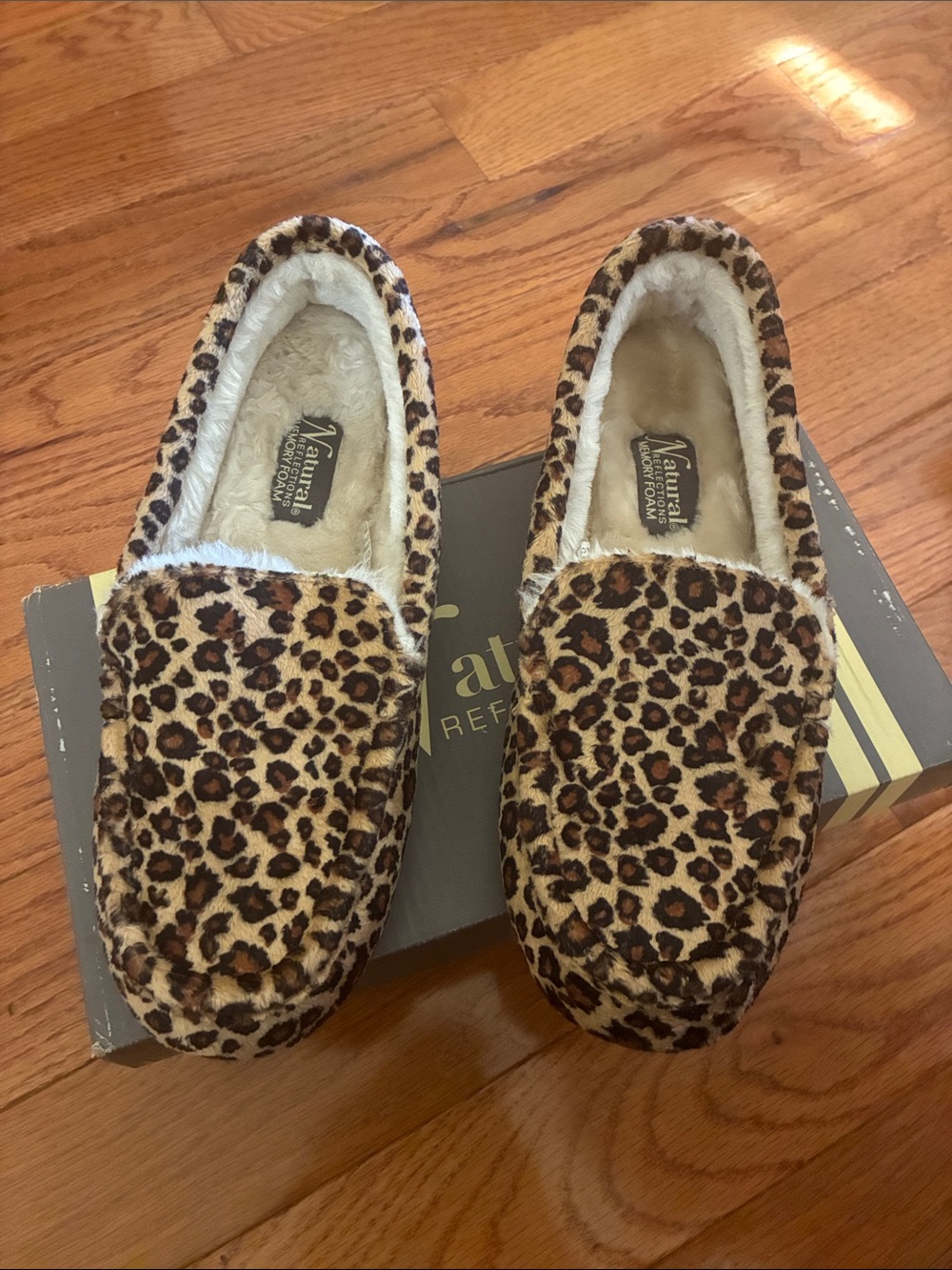 Natural Reflections Leopard Print Cozy Faux Fur Slippers - Brown/Black/Cream